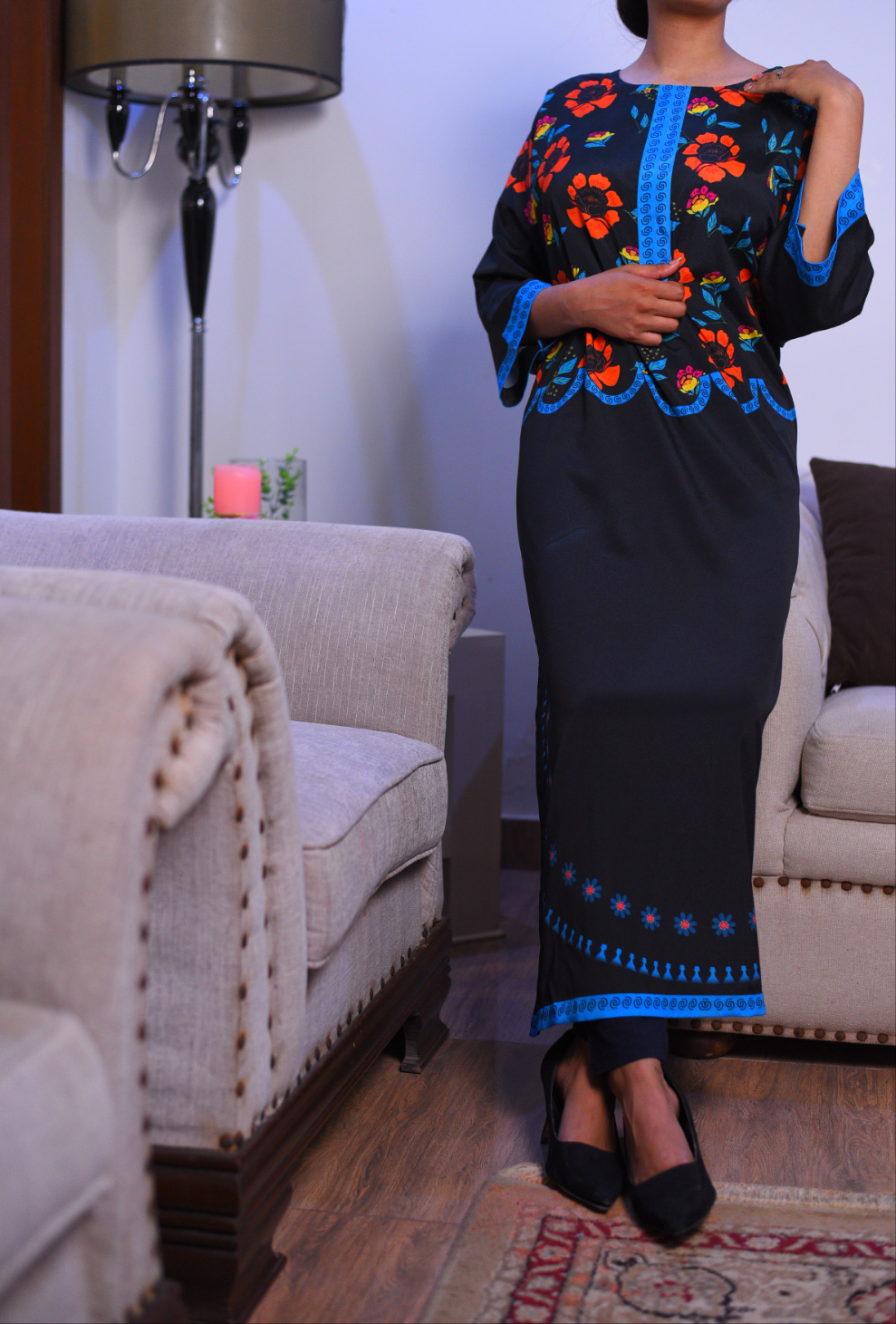 Black and Blue Kaftan