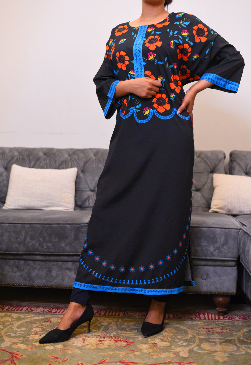 Black and Blue Kaftan