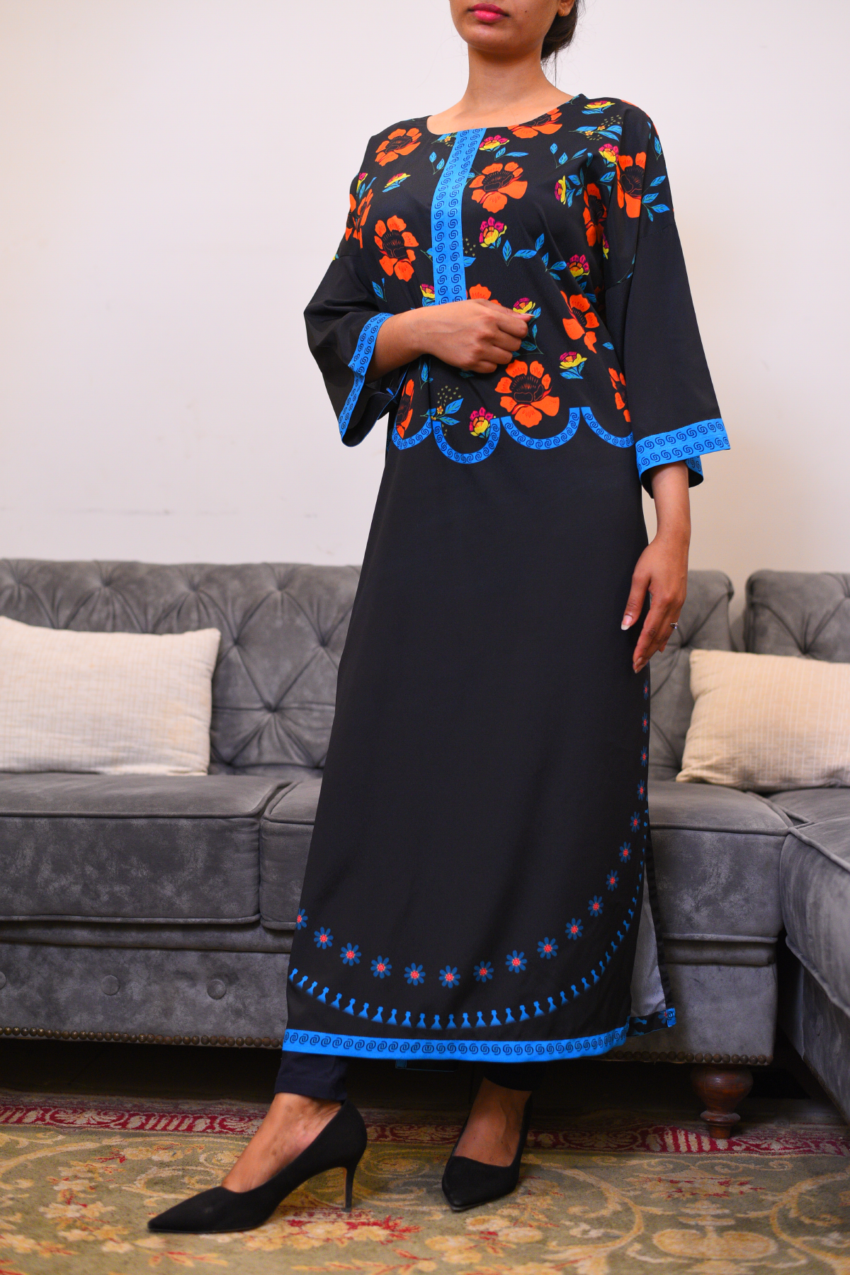 Black and Blue Kaftan